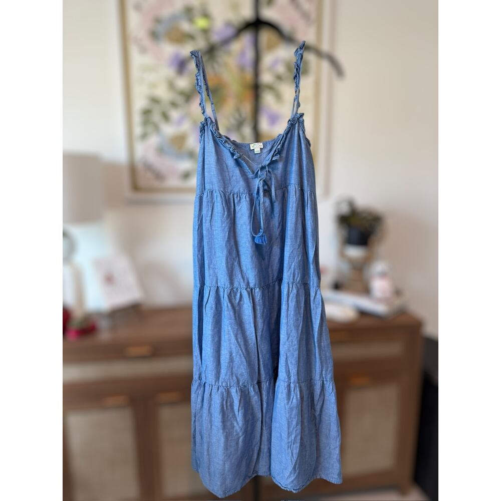 Lightweight Blue J Crew Tiered Sundress